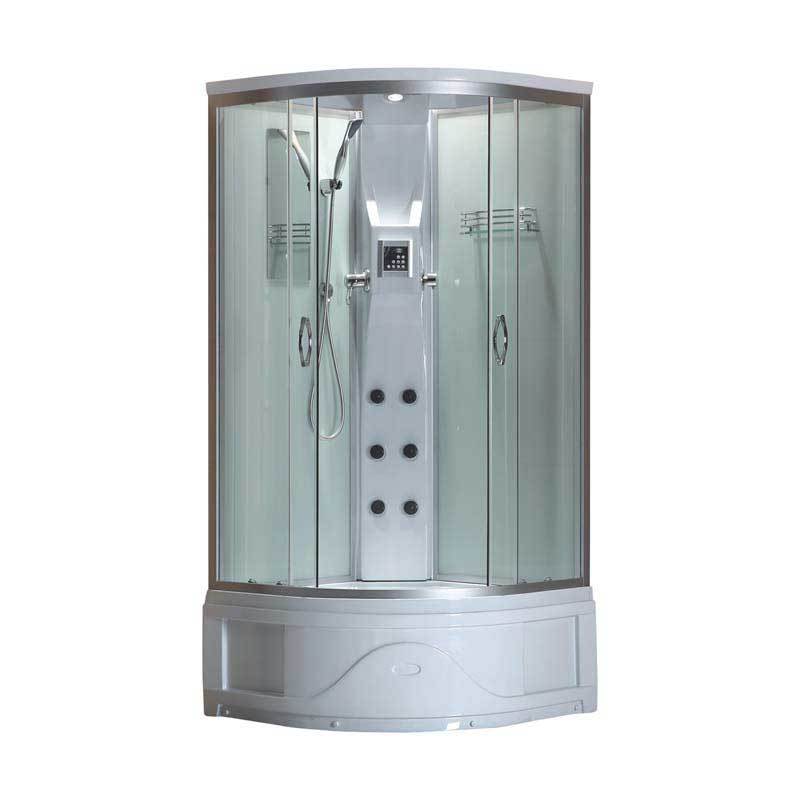 Satin silver profile sliding hydro massage shower cabin OSK-8104