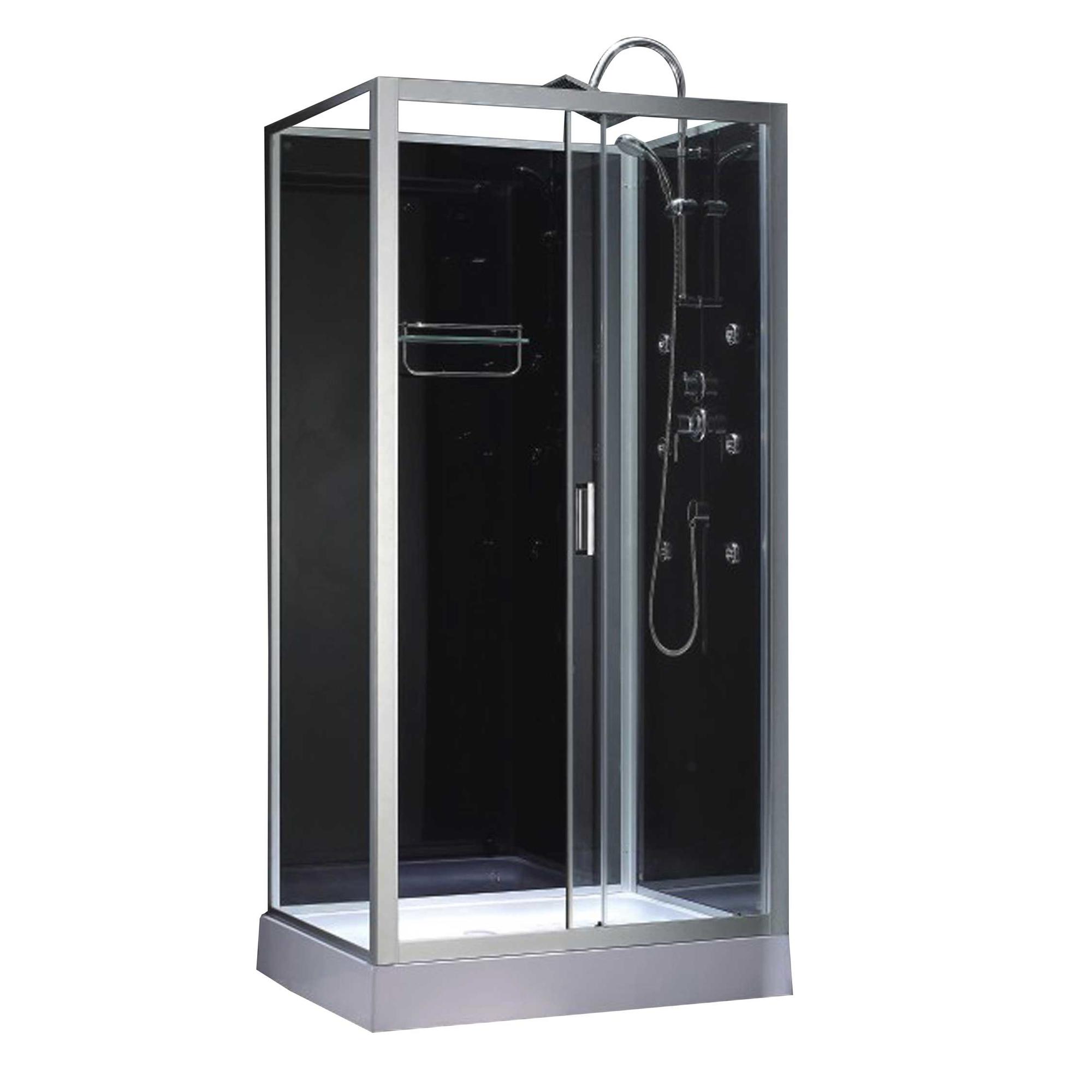 Prefab mobile small shower unit with single glass shelf  OSK-8231