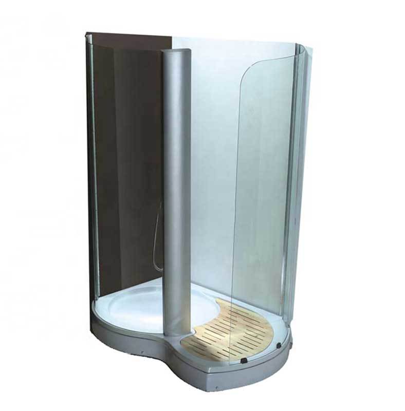 High quality wooden floor mobile frameless shower room OSK-855