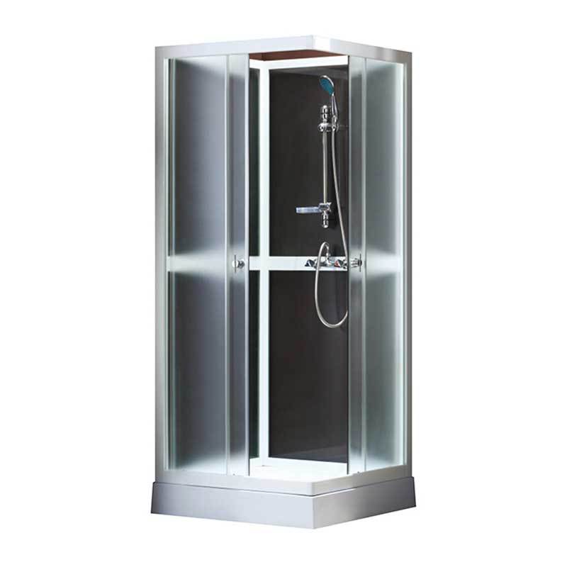 White Frame Sliding Glass Shower Enclosure  OSK-8518