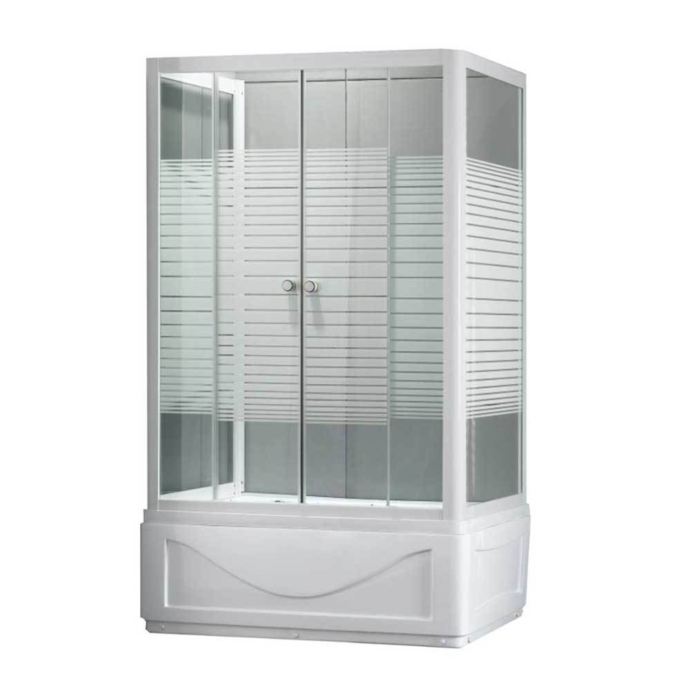 Rectangle white painted frame shower enclosure with high tray OSK 838