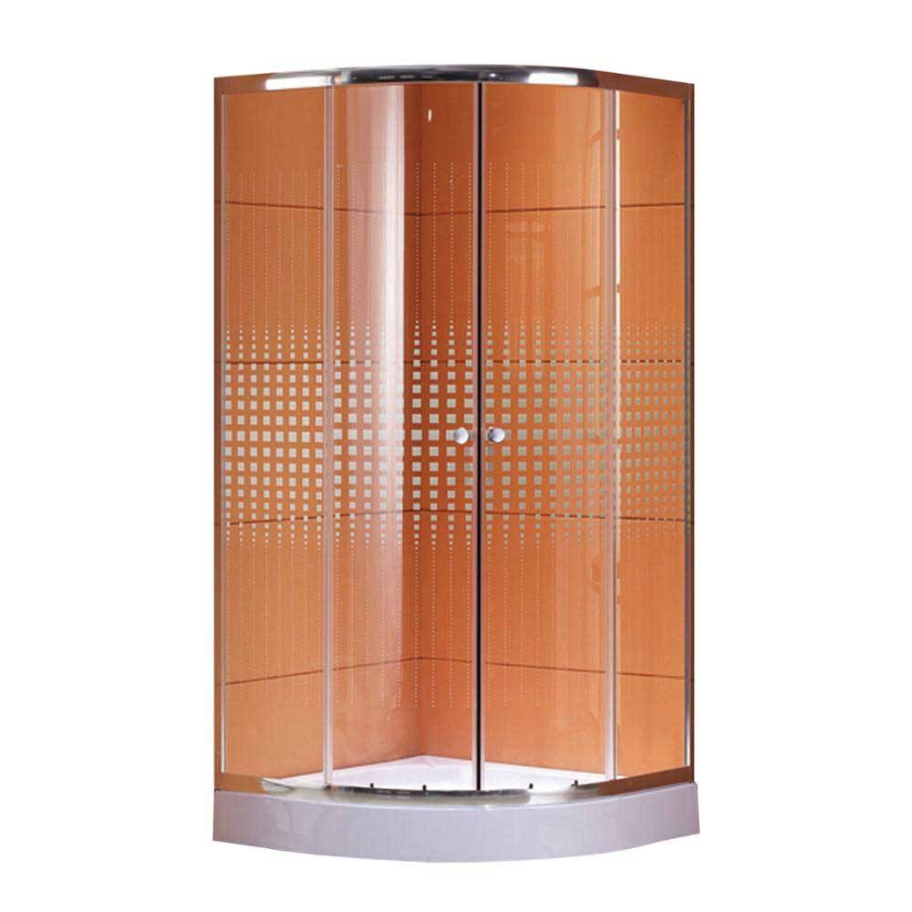 Hot sale white glass patterned prefab modular bathroom  OSK-837-11