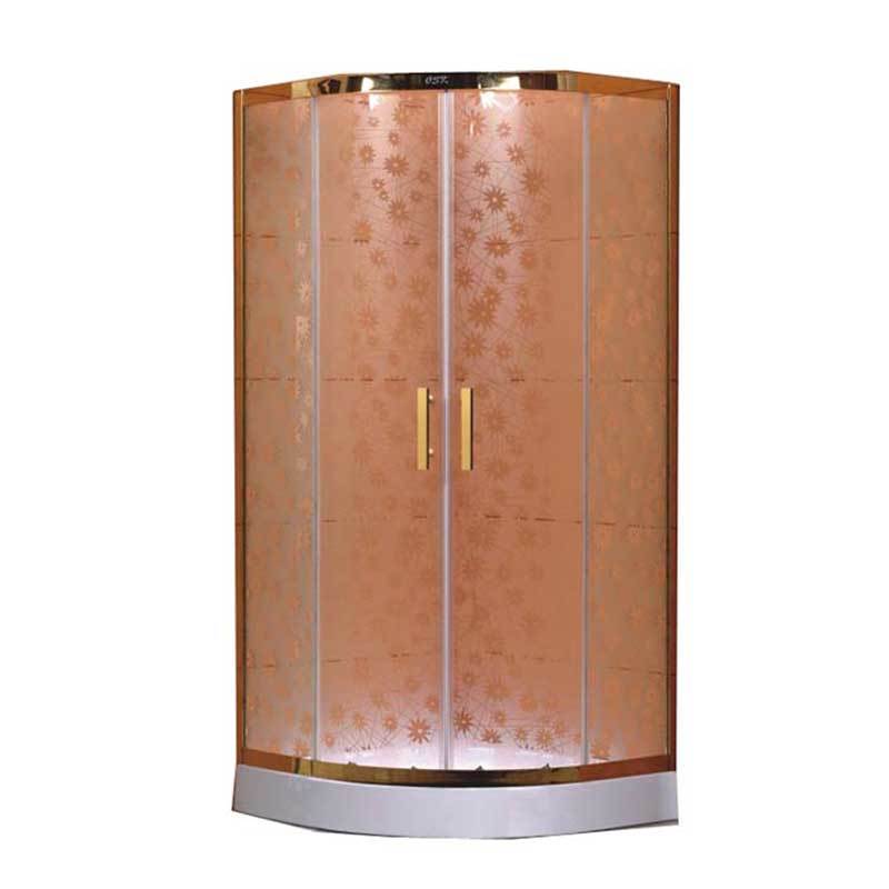 Simple tempered Glass plastic enclose bath shower unit OSK-304B