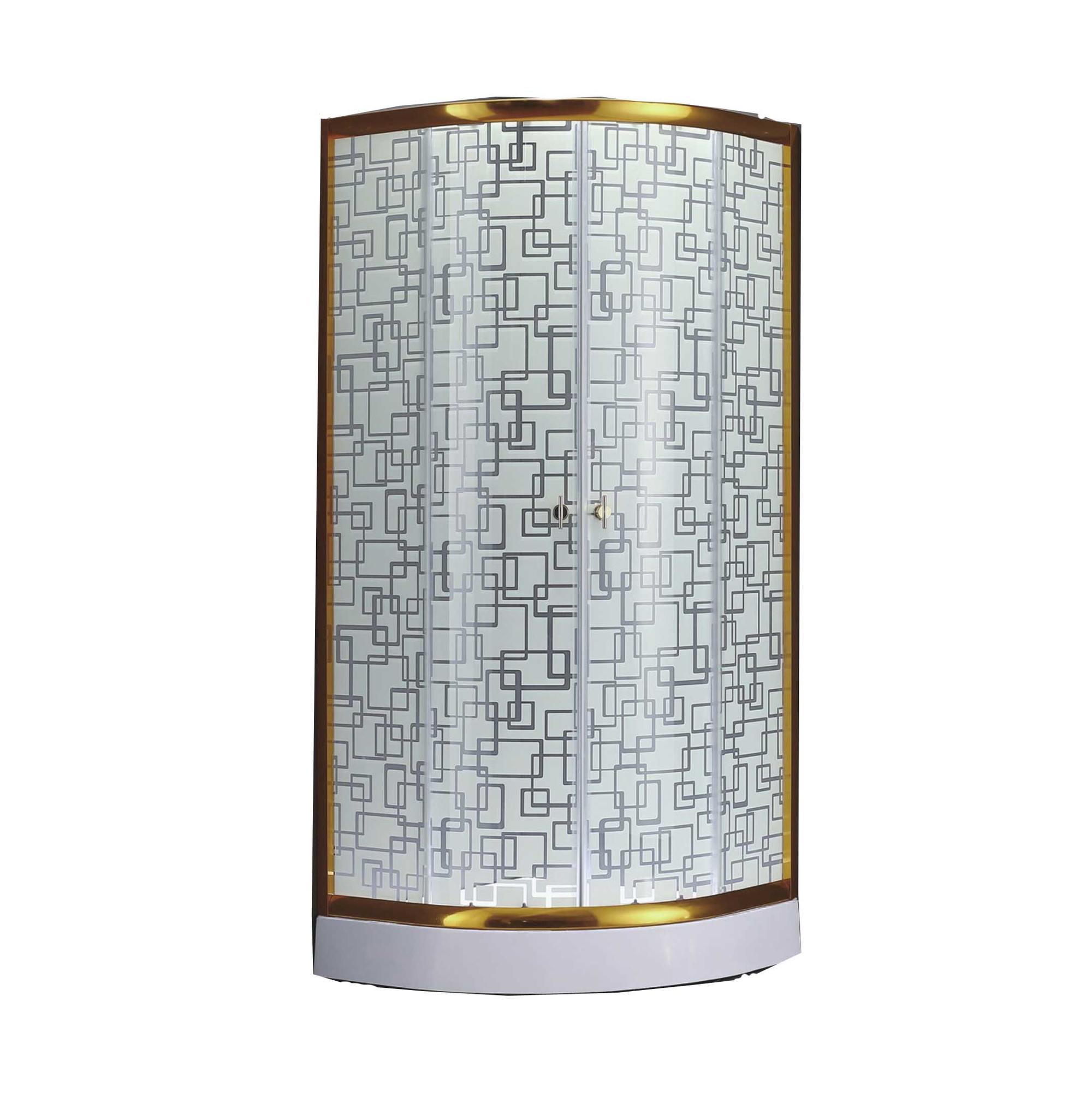 Golden matte design sliding door shower enclosure glass OSK-837-14