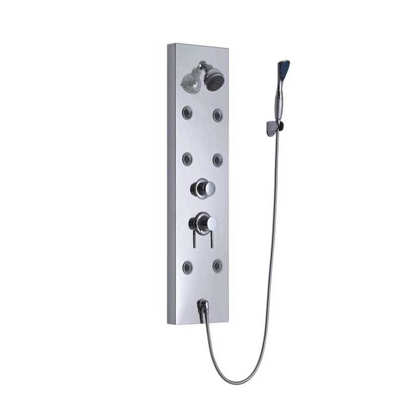 Hot cold water controlled square shower panel with jets  OSK-683
