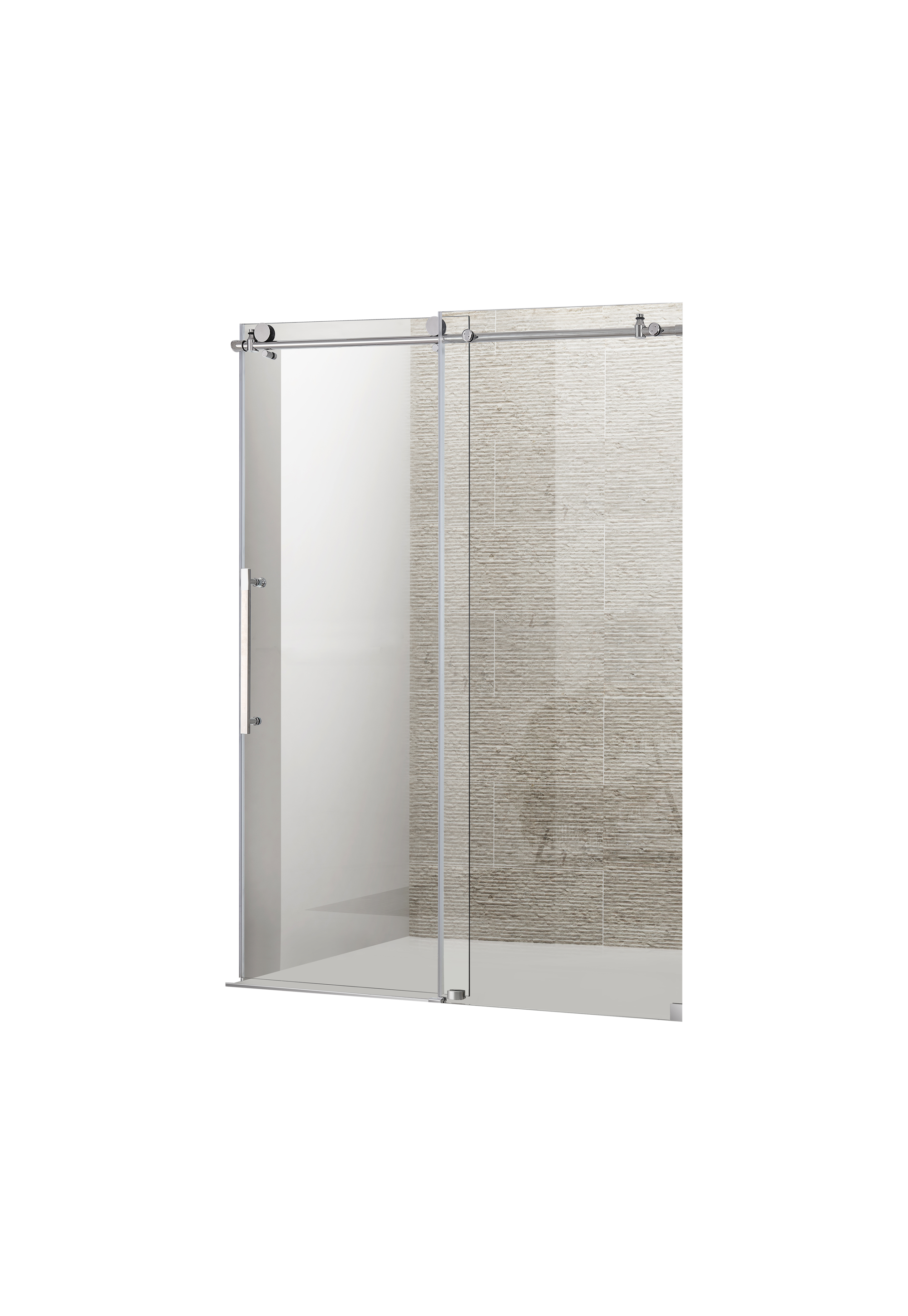 OSK-W101 New luxury large two-door frameless glass shower screen one-shaped shower door